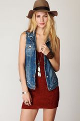 Free People Cutoff Denim Vest