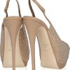 Giuseppe Zanotti Embellished Suede and Leather Slingbacks in Beige - Lyst