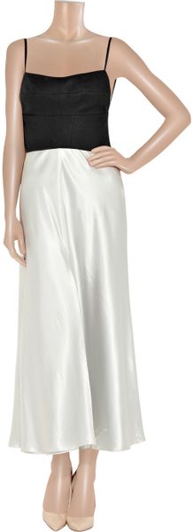 Narciso Rodriguez StretchSilk and Linen Dress in Black - Lyst