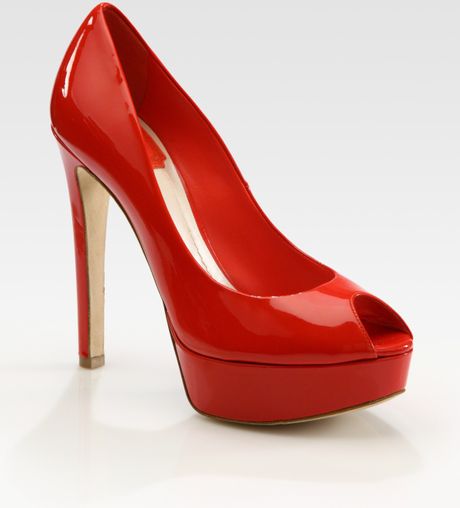 Dior Platform Pump in Red - Lyst
