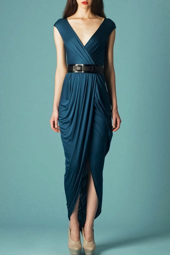  Long V-neck Dress  