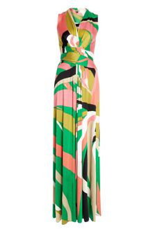 Issa False Wrap Printed Silk Jersey Maxi Dress - Lyst