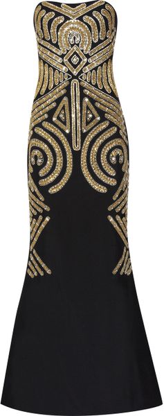 Marchesa Embellished Silk-Crepe Gown - Lyst