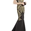 Marchesa Embellished SilkCrepe Gown in Gold (black) - Lyst