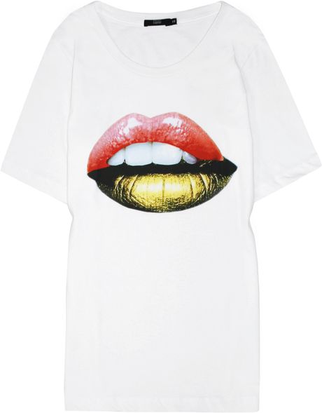 Markus Lupfer Collagen Lip Boyfriend Tshirt in White - Lyst