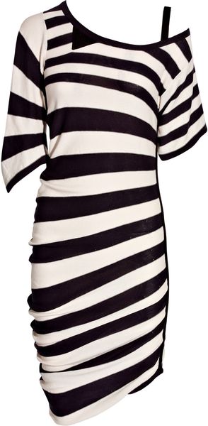  Asymmetric Striped Cotton Dress 