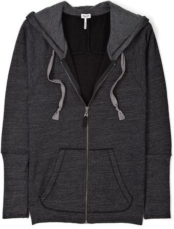  Charcoal Heather Zip Through Sweat Top 