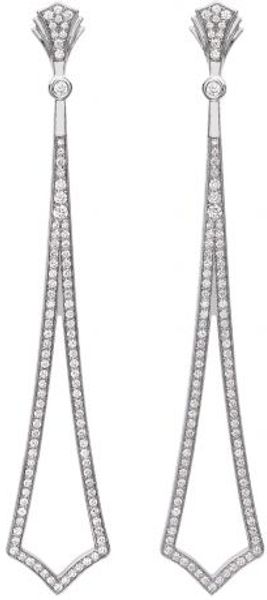Theo Fennell 18 Carat White Gold Pavé Diamond Long Bodkin Earrings - Lyst