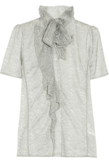 Valentino Roma Pussy-bow Lace Blouse - Lyst
