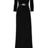 Alessandra Rich Belted StretchJersey Gown in Black - Lyst