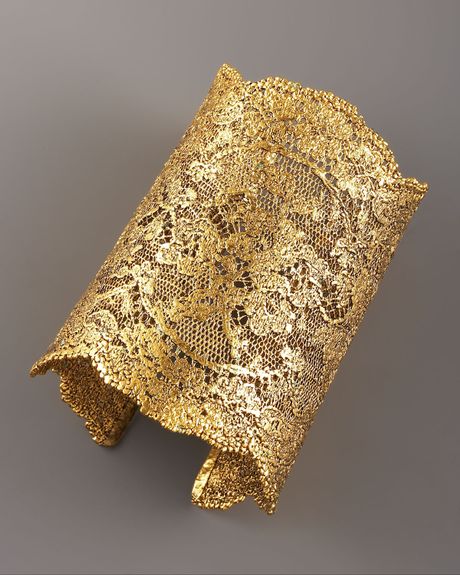Aurelie Bidermann Lace Cuff, Gold in Gold - Lyst