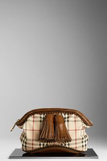 Burberry Small Haymarket Check Alligator Clutch - Lyst