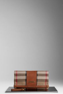 Burberry Washed Leather Folding Wristlet - Lyst