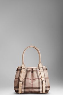 Burberry Small Smoked Check Tote Bag - Lyst