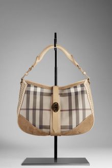 Burberry Medium Check Mesh Hobo - Lyst