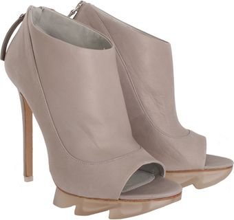  Frosted Grey Peeptoe Shoe Boot 