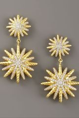 David Yurman Starburst Double Drop Earrings, Pave Diamonds