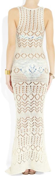 Emilio Pucci Crochet Knit Cotton Maxi Dress In White Lyst