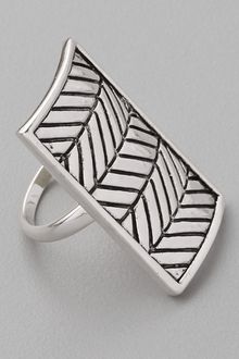 Fortune Favors The Brave Arrow Shield Ring - Lyst