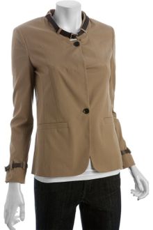 Gucci Brown Stretch Cotton Belt Detail Jacket - Lyst