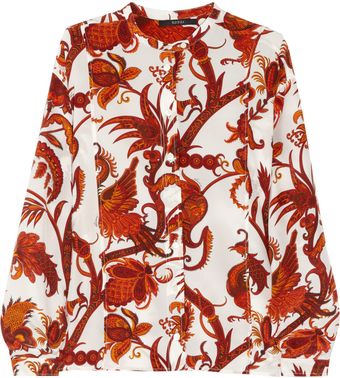  Printed Silk Crepe De Chine Blouse 