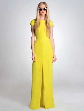 Jenni Kayne Cap Sleeve Yellow Gown - Lyst