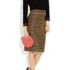 Jil Sander Circle Leather Clutch in Pink (coral) - Lyst