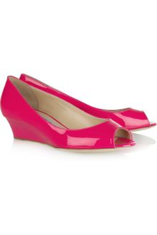 Jimmy Choo Bergen Patent-leather Wedge Pumps - Lyst