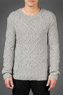 John Varvatos Long Sleeve Hand Knit Sweater - Lyst