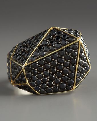 Kara Ross Pave Sapphire Geometric Ring, Black - Lyst