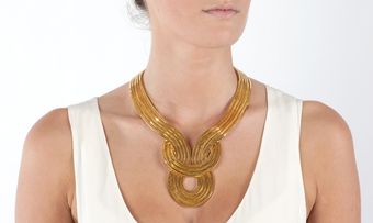  Lunar Eclipse Necklace Yellow Gold Plated Design Classic 