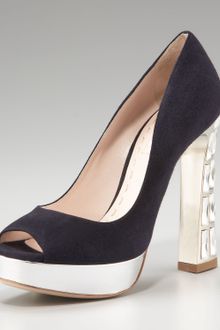 Miu Miu Suede Jewel-heel Pump - Lyst