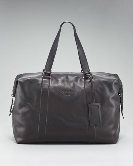 prada duffle bag leather