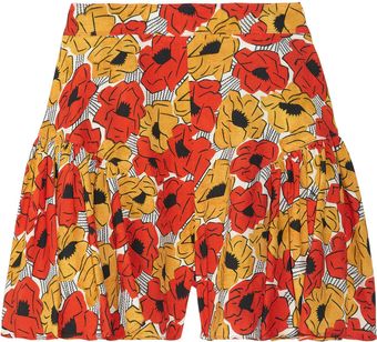 Yves Saint Laurent Poppy-print Crepe Shorts - Lyst
