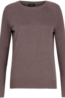 A.P.C. Taupe Round Neck Jumper - Lyst
