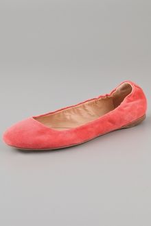 Jil Sander Suede Elastic Topline Flats - Lyst