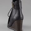 See By Chloé Laceup Wedge Bootie in Black - Lyst