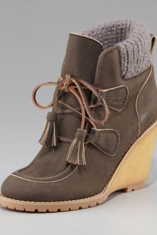 See By Chloé Lace-up Wedge Bootie - Lyst