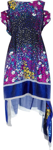 Vionnet Printed Floral Sequin Silk Dress - Lyst