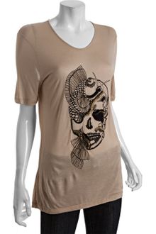 Alexander McQueen  Jersey Beaded Skull Embellished T-shirt - Lyst