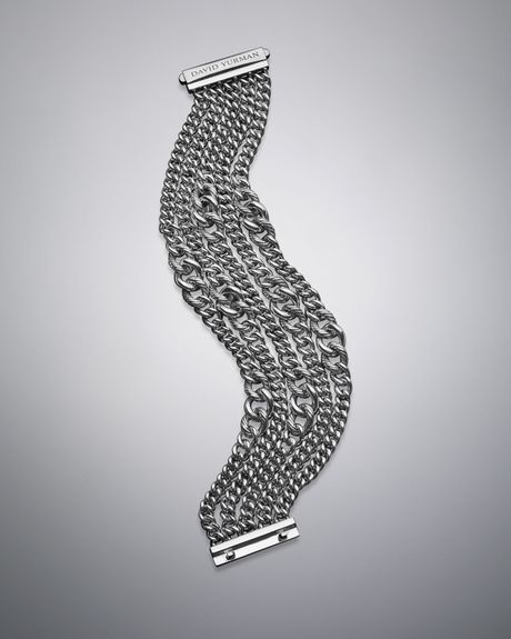 David Yurman Graduated Curb Chain Bracelet, 7 1/4 in Silver (null) - Lyst