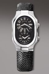 Philip Stein Stainless Steel Watch with Lizard Strap
