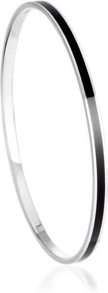 Astley Clarke London Nights Enamel Bangle (medium) in Black (silver) - Lyst