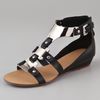 Boutique 9 Porsha Metal T Strap Sandals in Black - Lyst