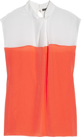 Gucci Color-block Silk Crepe De Chine Top - Lyst