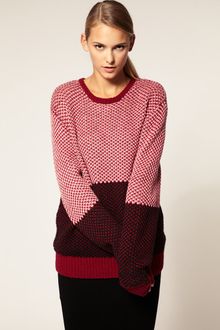 Jonathan Saunders Sweater In Herringbone Wool - Lyst