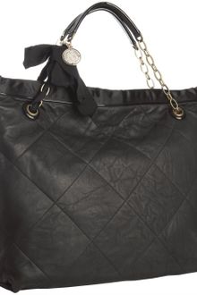 Lanvin Black Leather Amalia Quilted Ribbon Chain Bag - Lyst