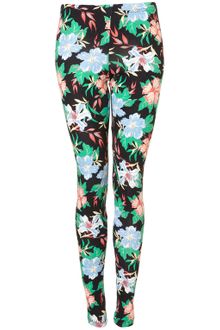 Topshop Tropical Floral Print Legging - Lyst