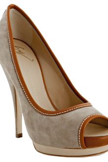 Giuseppe Zanotti Smoke Suede Koba Peep Toe Pumps - Lyst