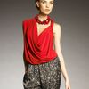 Lanvin Draped Halter Top in Red - Lyst